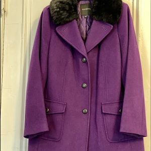 Talbots wool coat purple